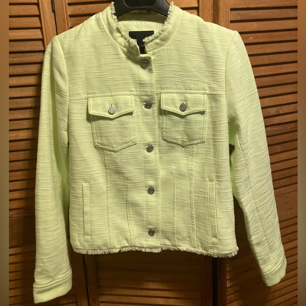 Banana Republic Lime Green Boucle Jacket